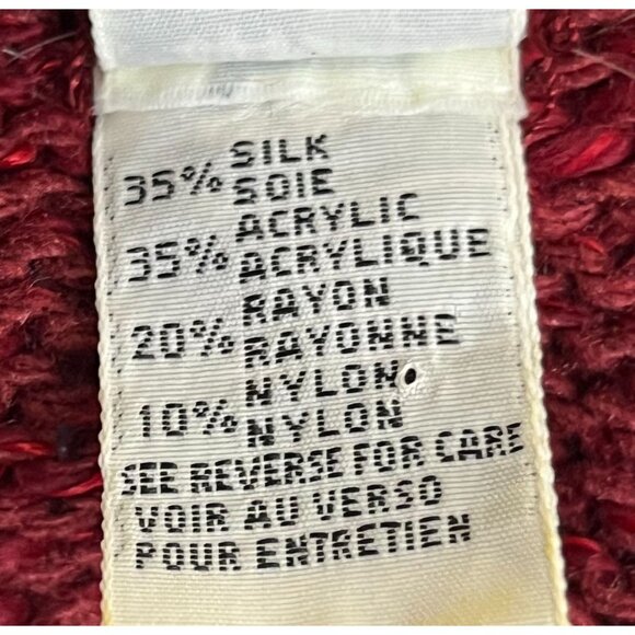 Bonnie and Bill New York Silk Blend Fringe Trim Sweater Women's Sz SP Petite Red - Picture 3 of 5